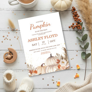 Ein kleiner Kürbis – Boho-Halloween-Baby-Shower Einladung