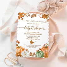 Ein kleiner Kürbis Herbst Baby Shower Herbstlaub