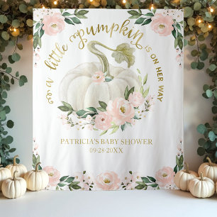 Ein kleiner Kürbis Herbst Baby Shower Hintergrund Wandteppich