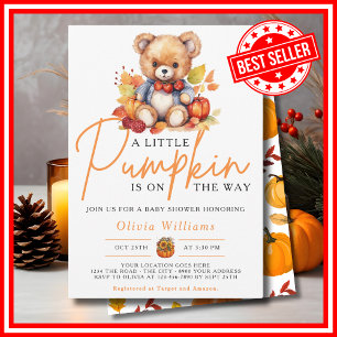 Ein kleiner Kürbis Herbst Herbst CUTE BEAR Babypar Einladung