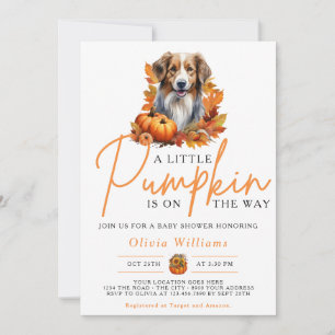 Ein kleiner Kürbis Herbst Herbst DOG Baby Shower Einladung