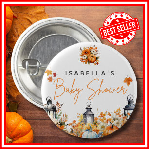 Ein kleiner Kürbis Herbst Herbst Floral Baby Showe Button