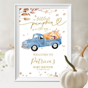 Ein Kleiner Kürbis Herbst Junge Baby Shower Willko Poster