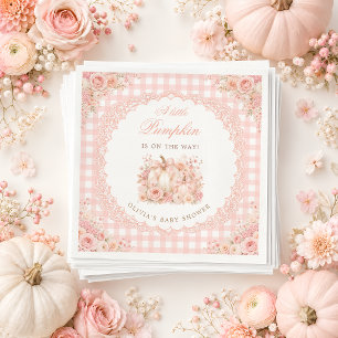 Ein kleiner Kürbis Herbst-Schleife Baby Shower Ser Serviette