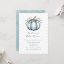 Ein kleiner Kürbis ist auf dem Weg Boy Baby Shower