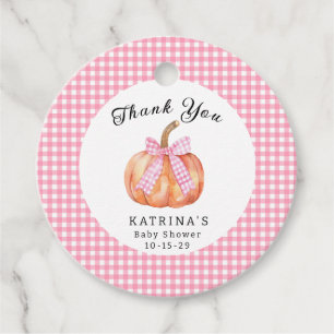 Ein kleiner Kürbis ist auf dem Weg zur Baby-Dusche Geschenkanhänger