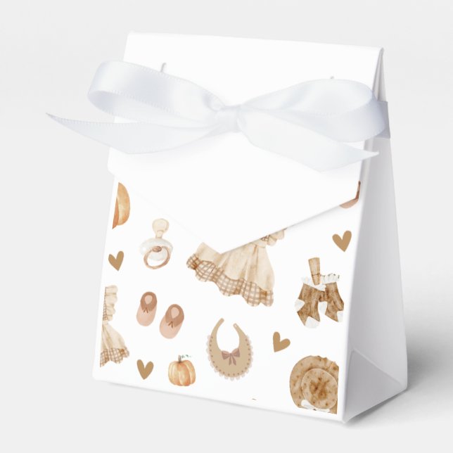 Ein kleiner Kürbis ist auf dem Weg zur Herbstdusch Geschenkschachtel (Vorderseite)
