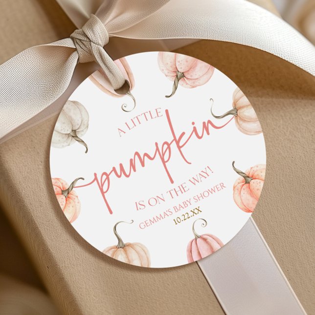 Ein kleiner Kürbis ist unterwegs! Babyparty Geschenkanhänger (Von Creator hochgeladen)