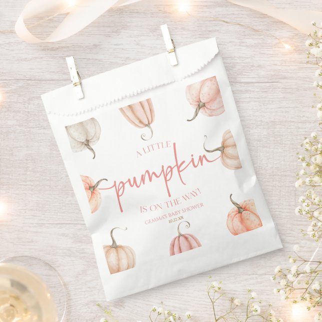 Ein kleiner Kürbis ist unterwegs! Babyparty Geschenktütchen (Ausgeschnitten)