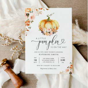 Ein kleiner Kürbis mit Goldbrasse, Blütendusche Einladung