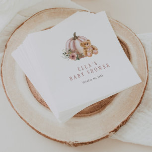 Ein kleiner Kürbis Teddy Bär Serviette