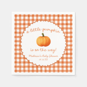 Ein kleiner Kürbis Whimsical Orange Herbst-Baby-Pa Serviette