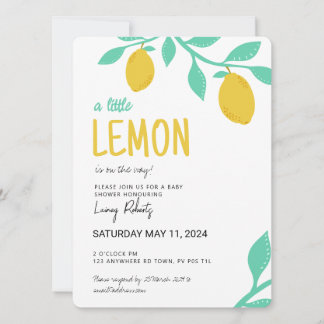 Ein kleiner Lemon ist unterwegs! Babyparty Einladung