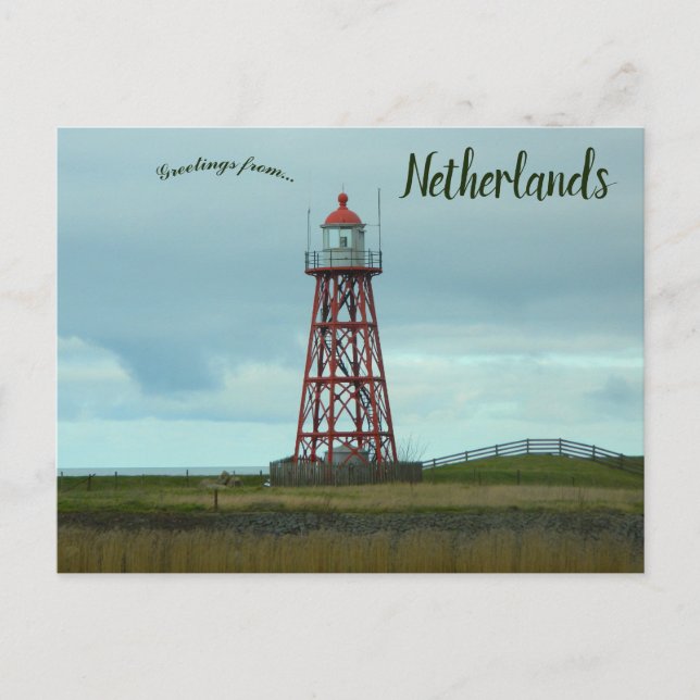 Ein kleiner Leuchtturm in Stavoren Niederlande Postkarte (Vorderseite)