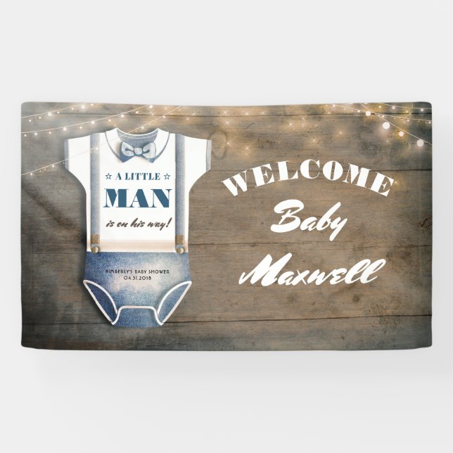 Ein kleiner Mann | Babydusche | Baby Boy Banner (Horizontal)