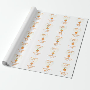 Ein kleiner Pfirsich ist auf der Weise Babyparty Geschenkpapier