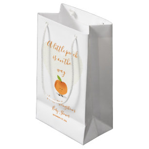 Ein kleiner Pfirsich ist auf der Weise Babyparty Kleine Geschenktüte