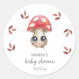 Ein kleiner Pilz ist unterwegs - Babydusche Runder Aufkleber