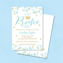 Ein kleiner Prince Baby Dusche Blue Gold Glitzer