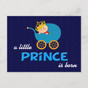 Ein kleiner Prinz ist eine Geborene Postkarte