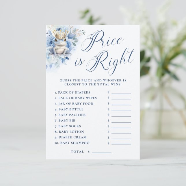 Ein kleiner Prinz Royal Blue Duschpreis ist richti Begleitkarte (Stehend Vorderseite)