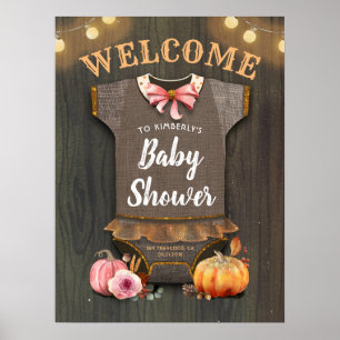 Ein kleiner Pumpkin   Babydusche   Baby Girl Banne Poster