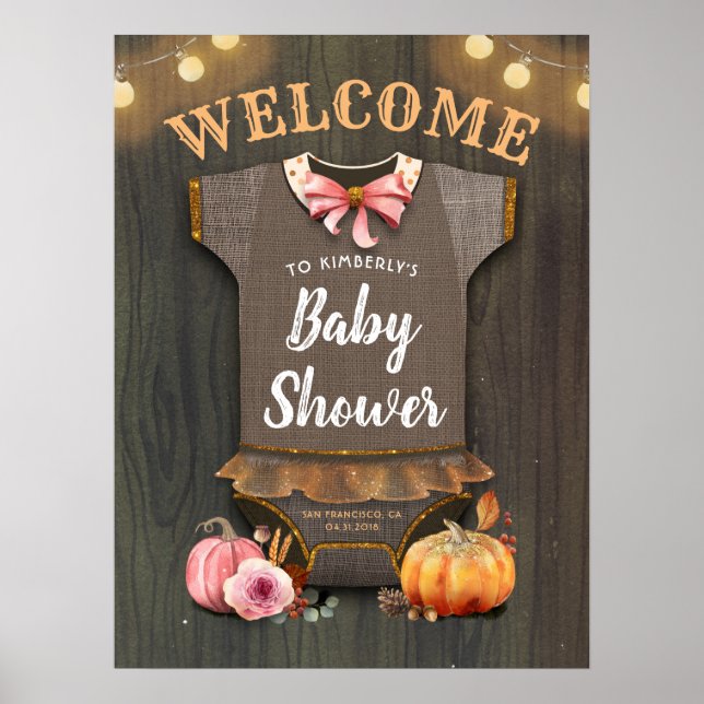 Ein kleiner Pumpkin | Babydusche | Baby Girl Banne Poster (Vorne)