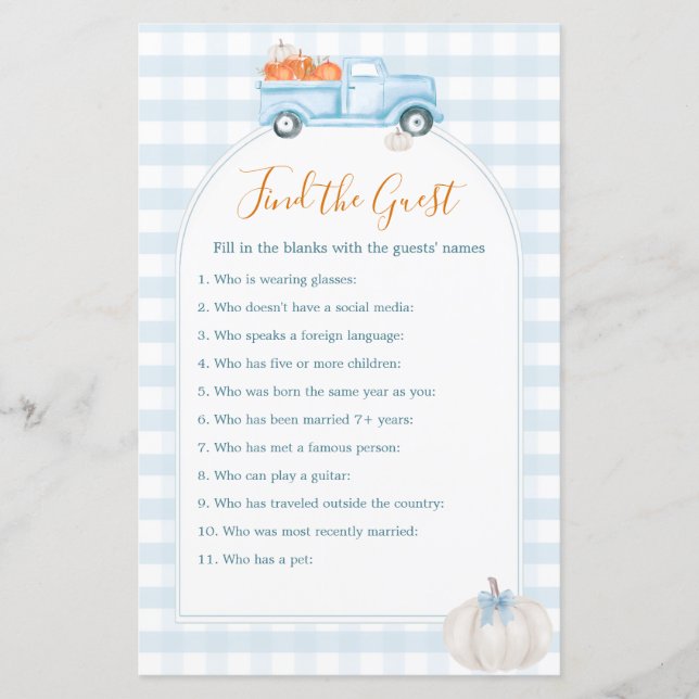 Ein kleiner Pumpkin Blue Truck findet das Gast Gam (Vorderseite)