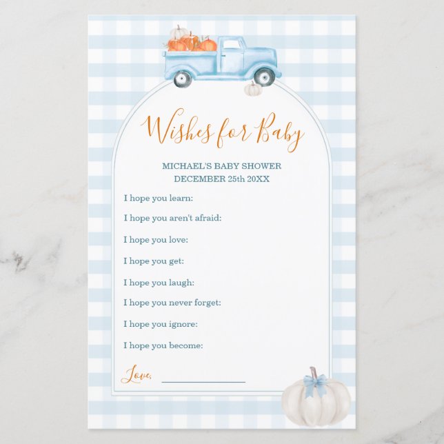 Ein kleiner Pumpkin Blue Truck wünscht sich ein Ba (Vorderseite)