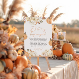 Ein kleiner Pumpkin Fall sagt kein Baby-Spiel Sockelschild