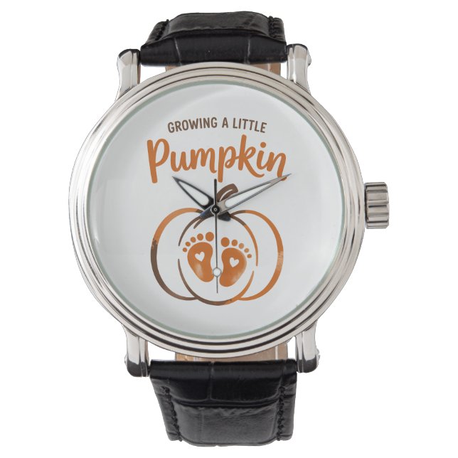 Ein kleiner Pumpkin-Funny Fall wachsen Armbanduhr (Vorderseite)
