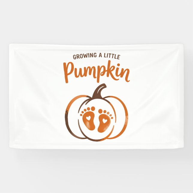 Ein kleiner Pumpkin-Funny Fall wachsen Banner (Horizontal)
