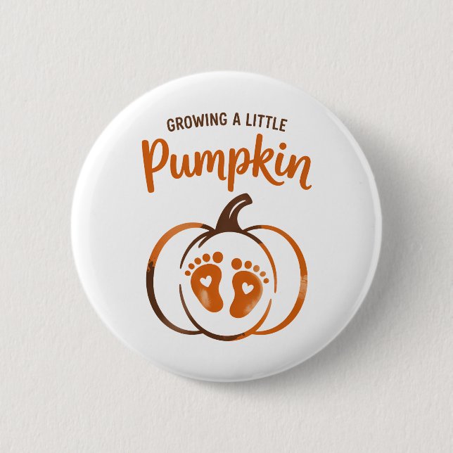 Ein kleiner Pumpkin-Funny Fall wachsen Button (Vorderseite)