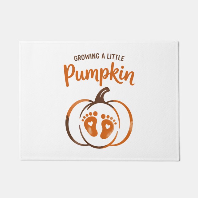 Ein kleiner Pumpkin-Funny Fall wachsen Fußmatte (Vorderseite)