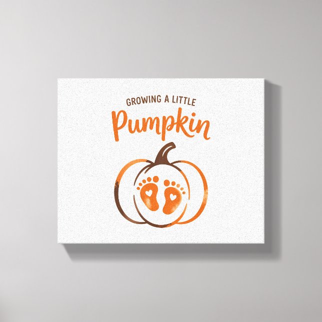 Ein kleiner Pumpkin-Funny Fall wachsen Leinwanddruck (Vorderseite)