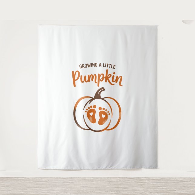 Ein kleiner Pumpkin-Funny Fall wachsen Wandteppich (Vorderseite)