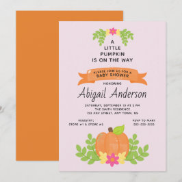 Ein kleiner Pumpkin | Girl Baby Dusche Einladung