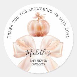 Ein kleiner Pumpkin Herbst Danke Baby Dusche Runder Aufkleber