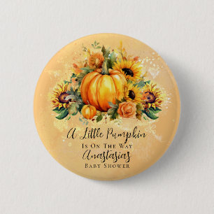 Ein kleiner Pumpkin   Sonnenblumen Herbstdusche Button