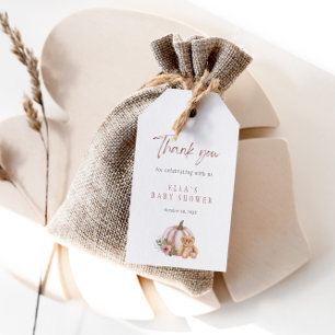Ein kleiner Pumpkin Teddy Bear Favor Tag Geschenkanhänger