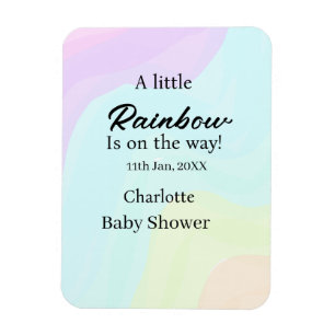 Ein kleiner Regenbogen ist auf dem Weg Baby Shower Magnet