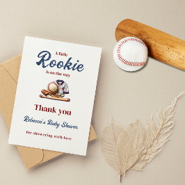Ein kleiner Rookie auf dem Weg - Baseball Baby Dus Dankeskarte
