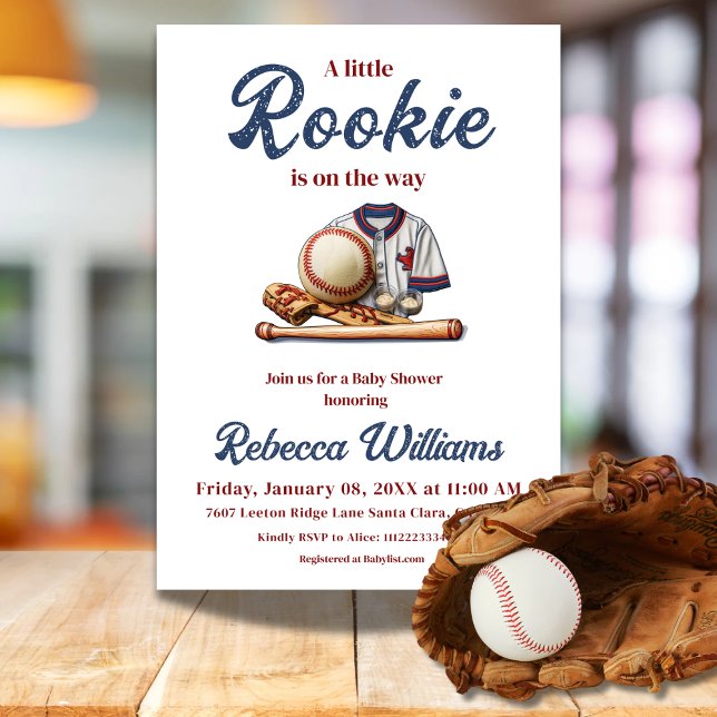 Ein kleiner Rookie auf dem Weg - Baseball Baby Dus Einladung (Von Creator hochgeladen)