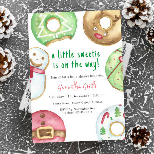 Ein kleiner Schatz ist unterwegs Winter-Baby-Party Einladung