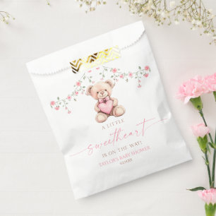 Ein kleiner Schatz Rosa Teddybär Baby Shower Geschenktütchen