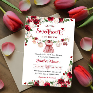 Ein kleiner Schatz Valentins Mädchen Baby Shower  Einladung