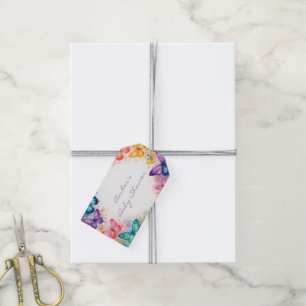 Ein kleiner Schmetterling ist auf dem Weg Glitter Geschenkanhänger