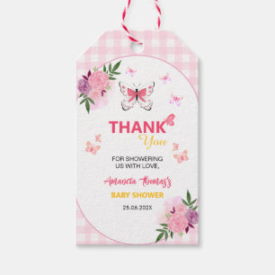 Ein kleiner Schmetterling ist auf dem Weg Pink Bab Geschenkanhänger