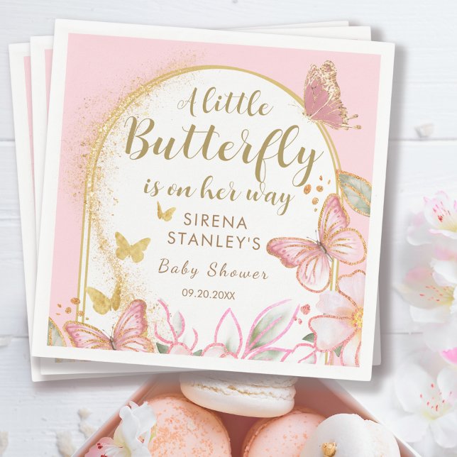 Ein kleiner Schmetterling ist auf ihrem Weg Girl B Serviette (Von Creator hochgeladen)