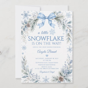 Ein kleiner Schneeflocke Dusty Blue Winter-Baby-Ei Einladung